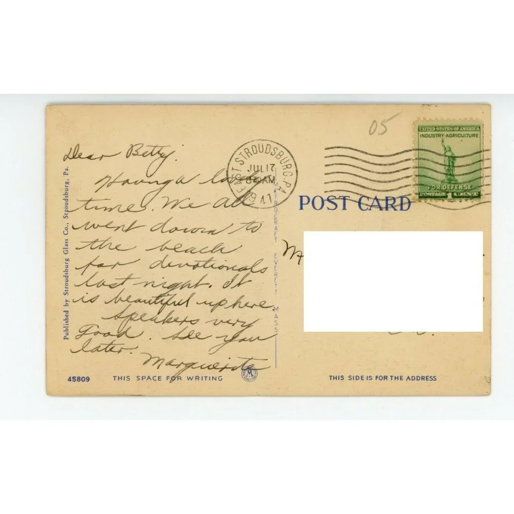 Vintage Postcard Pocono Mountains Pennsylvania USA Sylvan Retreat Posted Stamped